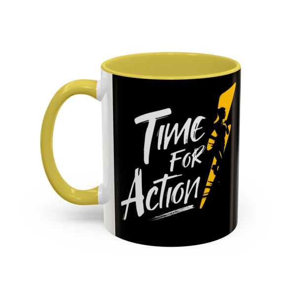 Time For Action Mug | Motivational Black Coffee Cup, 11oz or 15oz