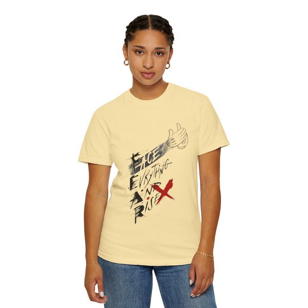 Face Everything and Rise T-shirt | Motivational Graphic Tee, Hand-Drawn Script