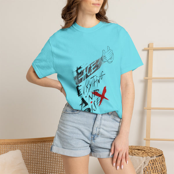 Face Everything and Rise T-shirt | Motivational Graphic Tee, Hand-Drawn Script