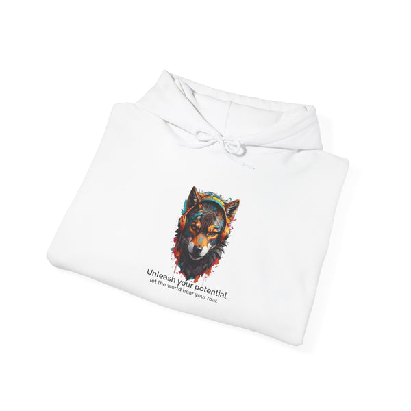 Inspirational Wolf Hoodie - 'Unleash Your Potential' Unisex Sweatshirt