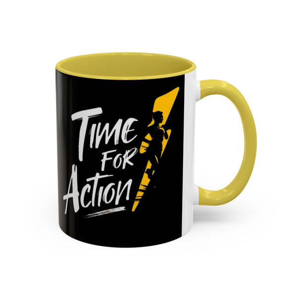 Time For Action Mug | Motivational Black Coffee Cup, 11oz or 15oz