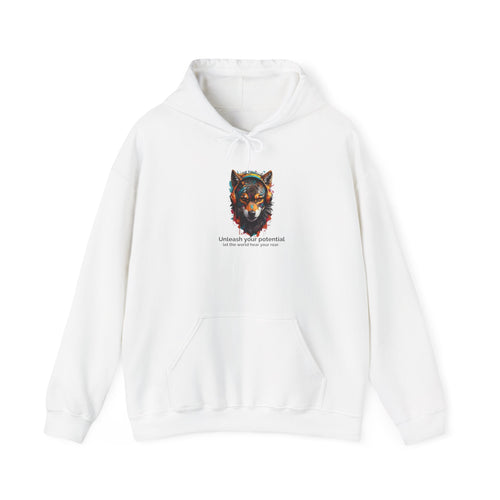 Inspirational Wolf Hoodie - 'Unleash Your Potential' Unisex Sweatshirt