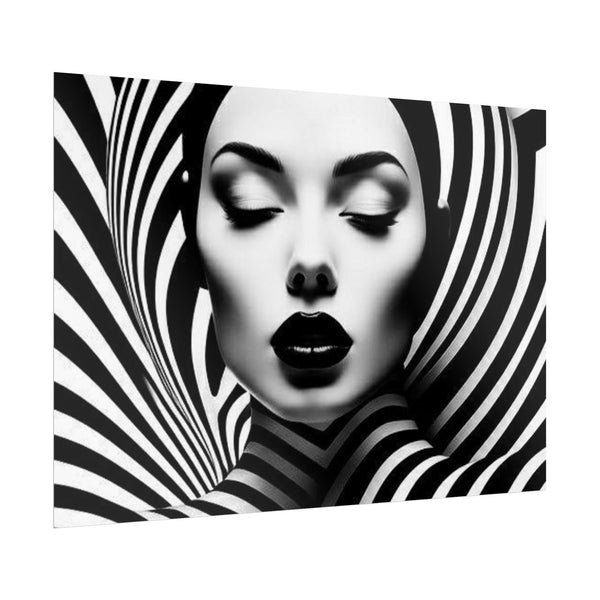Minimalist Striped Beauty Rolled Poster | Modern Wall Art Decor