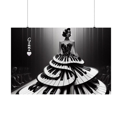 Elegant Piano-Themed Matte Poster | Musical Art Decor for Music Lovers