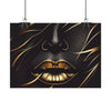 Elegant Gold Lip Art Rolled Poster - Chic Home Decor for Art Lovers