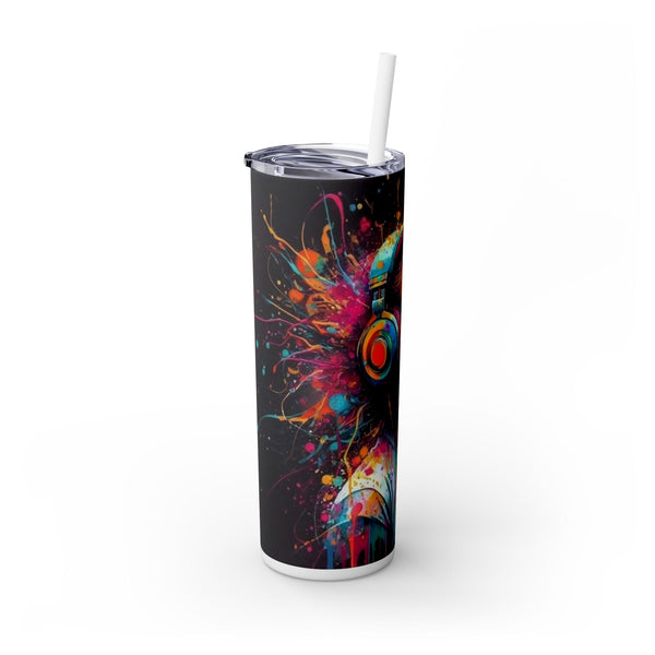 Colorful Music Vibes 20oz Skinny Tumbler with Straw