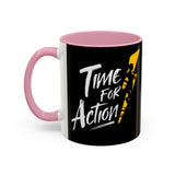 Time For Action Mug | Motivational Black Coffee Cup, 11oz or 15oz