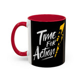 Time For Action Mug | Motivational Black Coffee Cup, 11oz or 15oz
