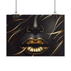 Elegant Gold Lip Art Rolled Poster - Chic Home Decor for Art Lovers