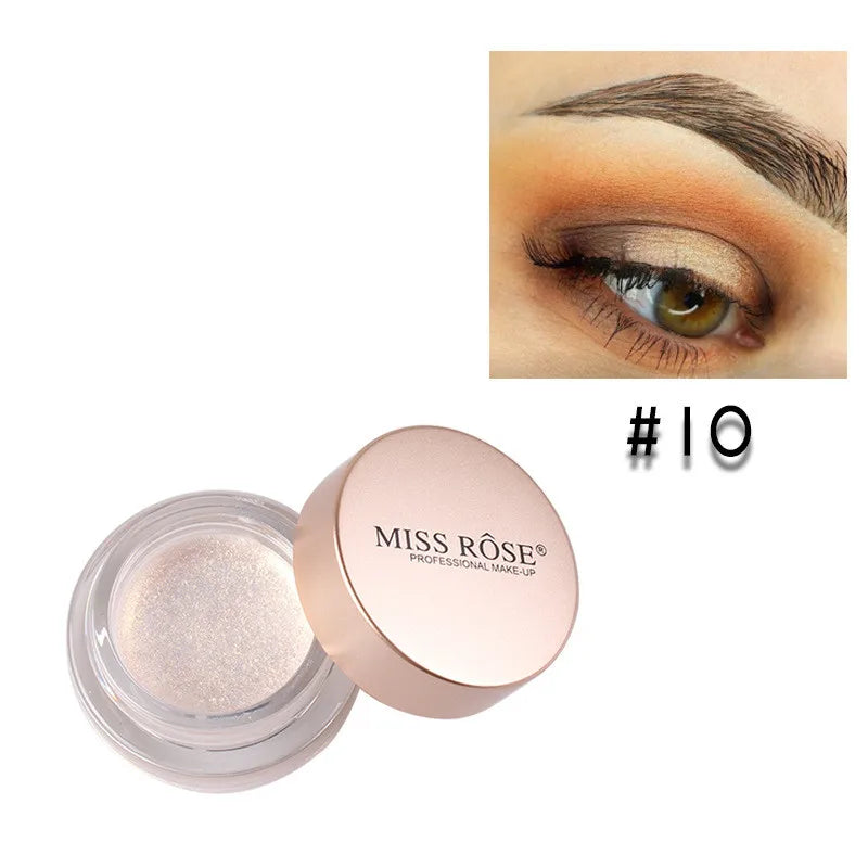 Miss Rose 10 Color Mermaid Eye Shadow Pigment Glitter Portable Powder Eye Shadow Makeup Eyeshadow Palette TSLM2