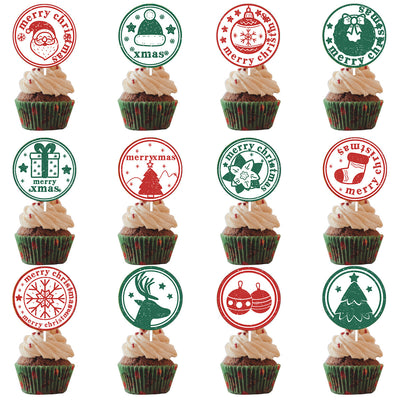 12 PCs A Set Christmas Party Decoration Cake Paper Cups Inserts