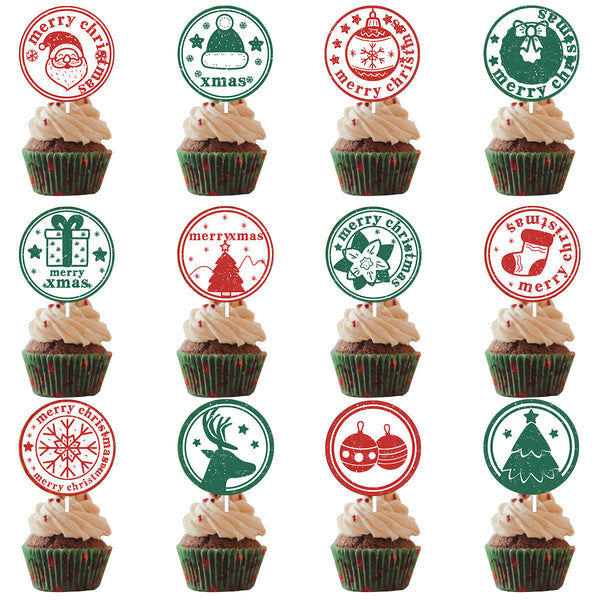 12 PCs A Set Christmas Party Decoration Cake Paper Cups Inserts