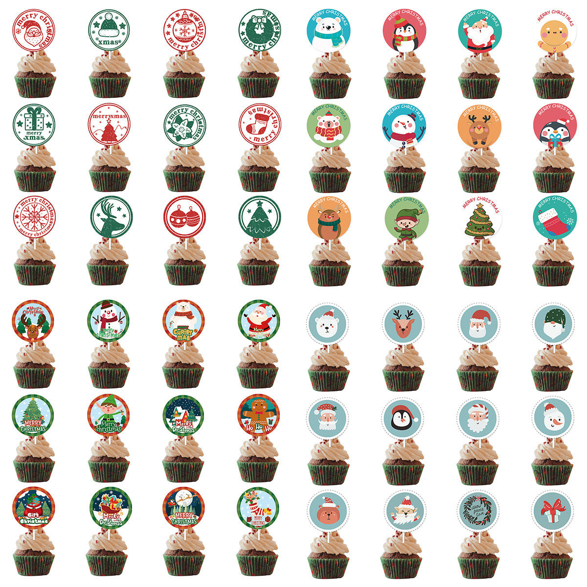 12 PCs A Set Christmas Party Decoration Cake Paper Cups Inserts