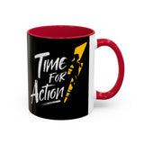 Time For Action Mug | Motivational Black Coffee Cup, 11oz or 15oz