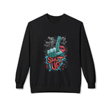 Shut Up Graphic Crewneck Sweatshirt - Unisex Midweight Fleece for Casual Style