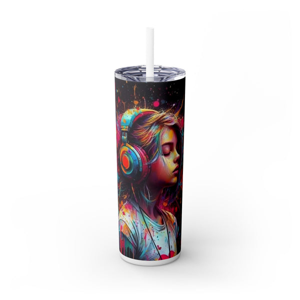 Colorful Music Vibes 20oz Skinny Tumbler with Straw