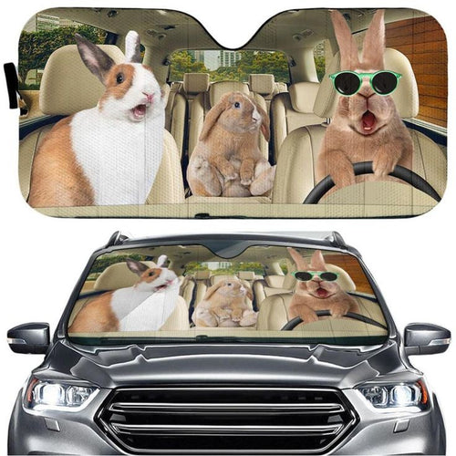 Colorful Easter Car Sun Shades with ‘Happy Easter’ Design