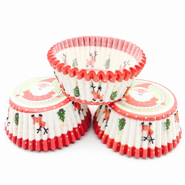 Christmas printed cake cups