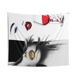 Chic Indoor Wall Tapestry - Glamorous Lips & Wine