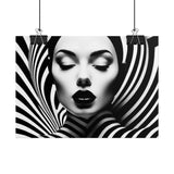 Minimalist Striped Beauty Rolled Poster | Modern Wall Art Decor