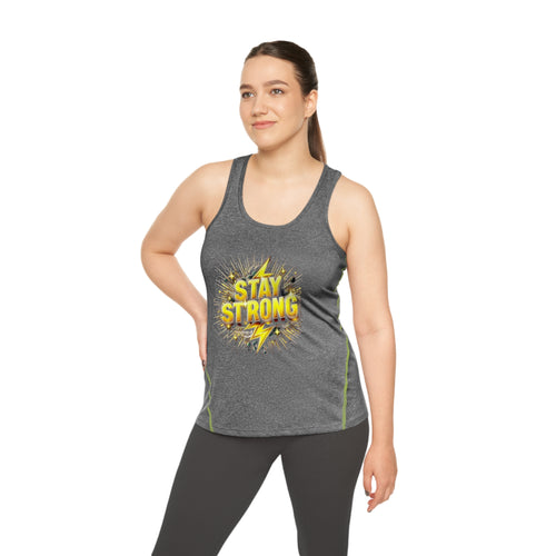 Stay Strong Women's Racerback Sports Top - Motivational Workout Tank