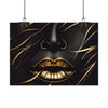 Elegant Gold Lip Art Rolled Poster - Chic Home Decor for Art Lovers