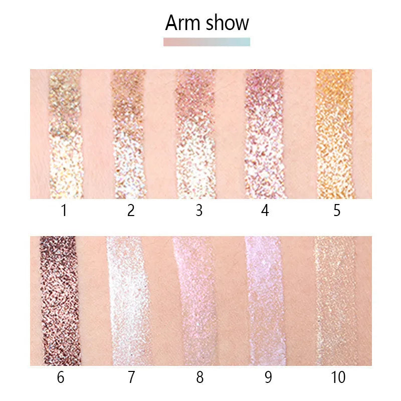 Miss Rose 10 Color Mermaid Eye Shadow Pigment Glitter Portable Powder Eye Shadow Makeup Eyeshadow Palette TSLM2