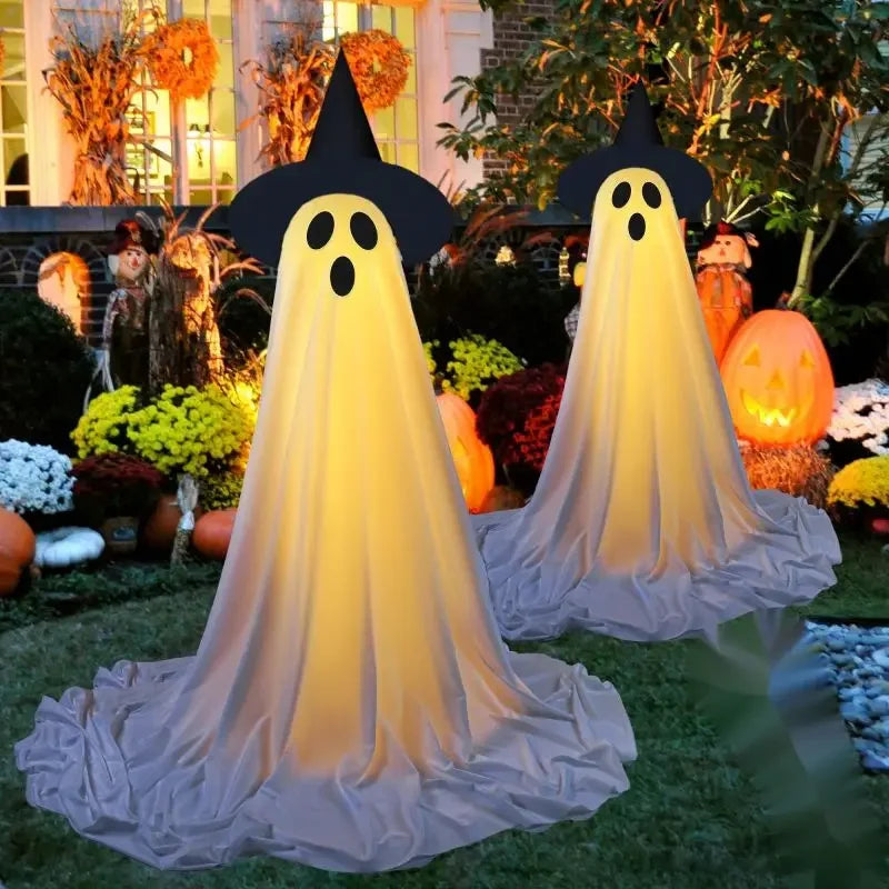 Halloween Decor Outdoor Halloween Party Decor Indoor Spooky Ghost Decor with Remote Control String Lights Halloween Ghost Lights